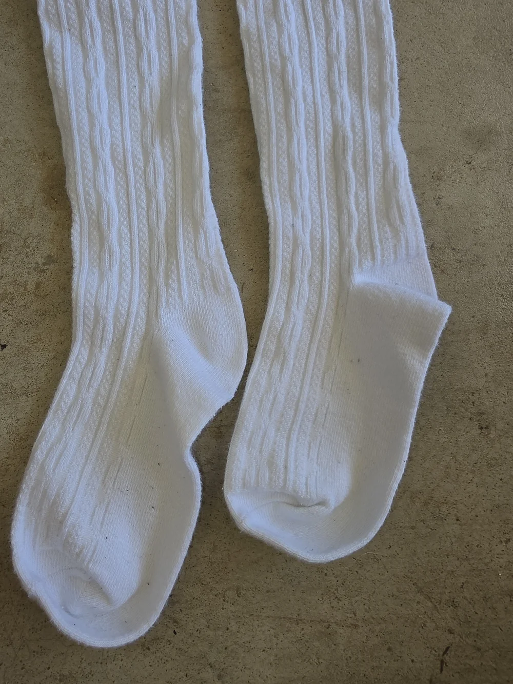 White Ribbed Kids Tights - Classic Comfort